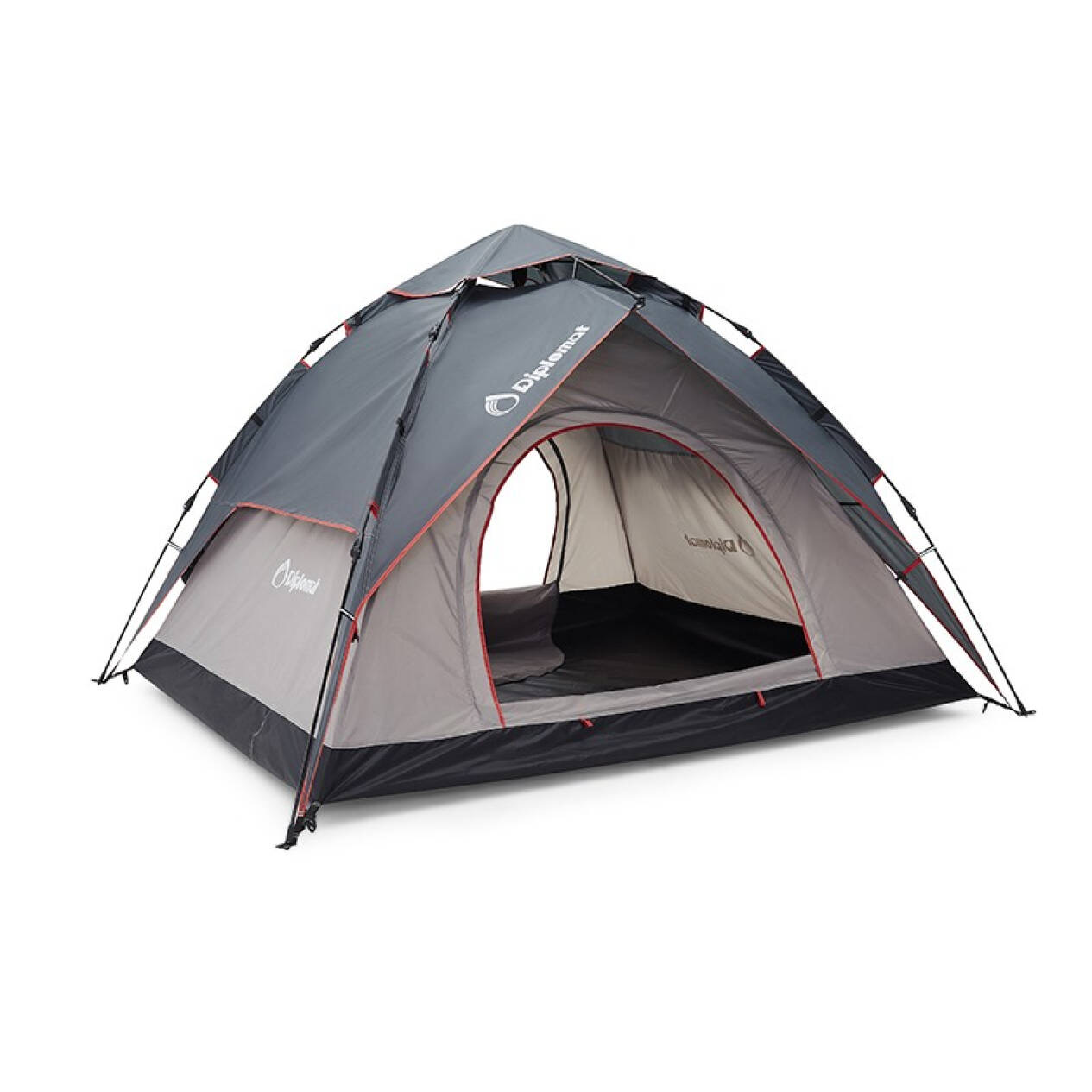 外交官diplomat帐篷户外帐篷34人自动帐黑配灰dfj101